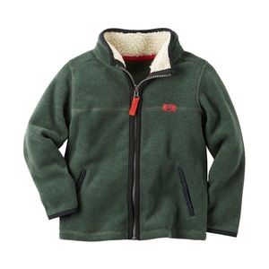Carters Boys Green Zip Front Fleece Jacket